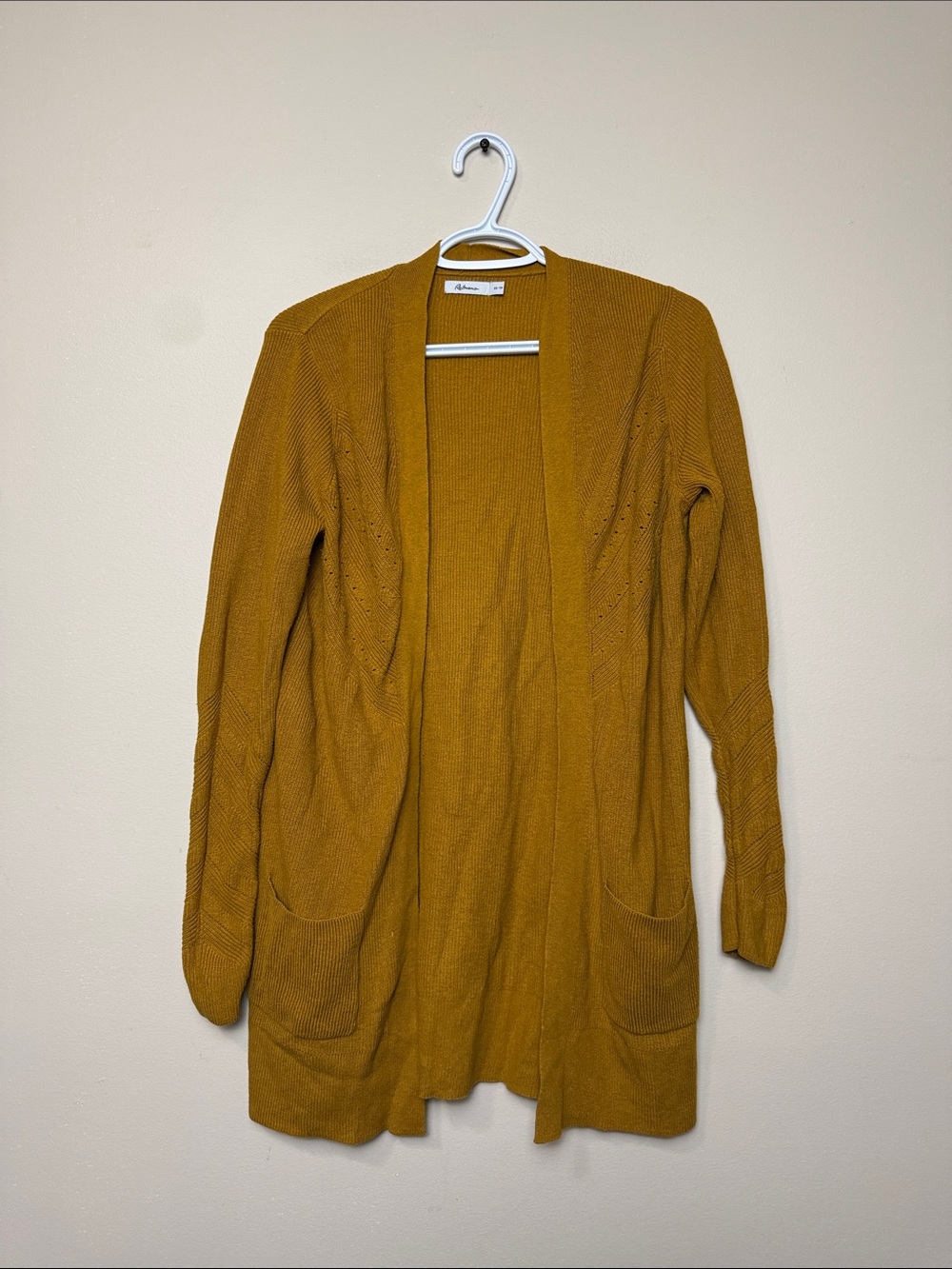 Reitmans Mustard Open-Front Longline oversized Cardigan size XS